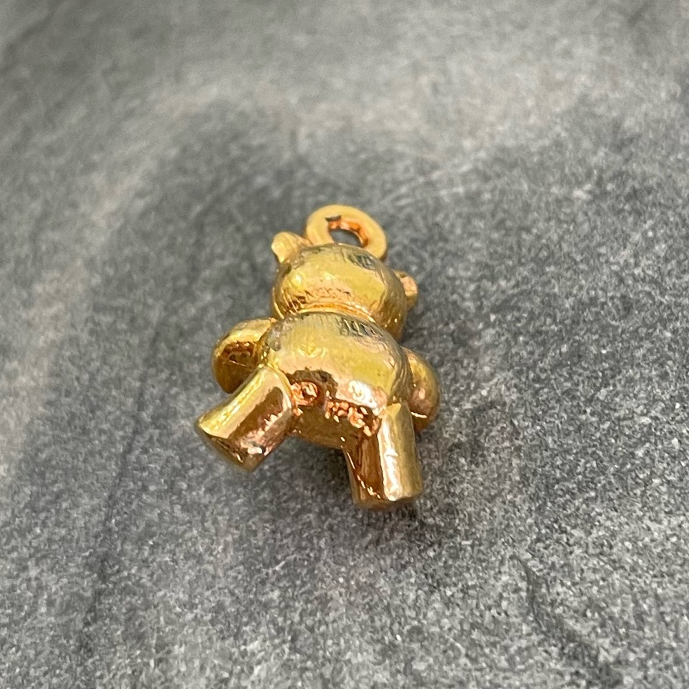 Vintage Gold Teddy Bear Charm Pendant - Picture 3 of 7
